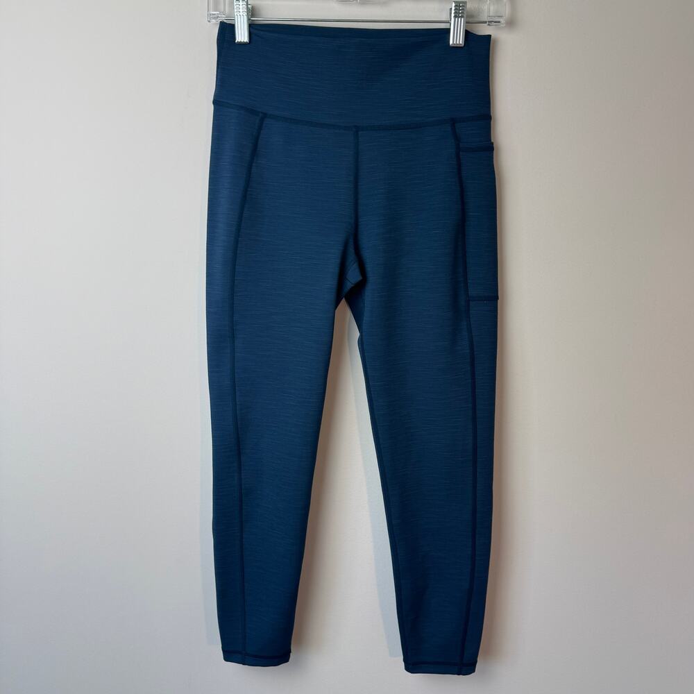 Sweaty Betty Women's 7/8 Length Blue Marled Side Pocket Leggings  Size M
